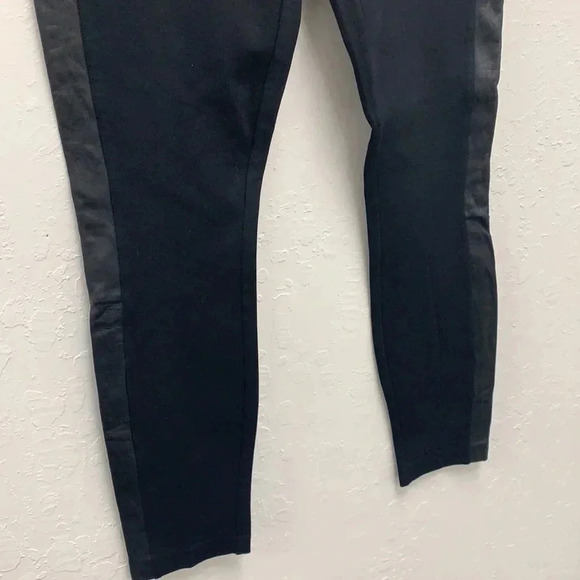 J.Crew Leather Tuxedo Stripe Pixie Black Pants Size 2 - Picture 4 of 7